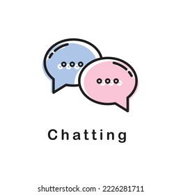 icono de burbuja de voz, símbolo de chat con arte de línea. ilustración vectorial