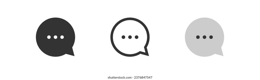 Icono de burbuja de voz. Símbolo de conversación. Conversación en línea, comentarios, charlas, ayuda. Icono de contorno, estilo plano y coloreado para el diseño web. Ilustración vectorial.