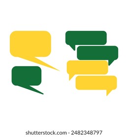 Speech bubble icon. Chat symbol. Flat design style eps10. green chat bubble collection illustration. Design illustration element with comic design themes, clouds and speech bubbles