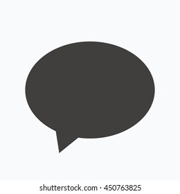 Speech bubble icon. Chat symbol. Gray flat web icon on white background. Vector