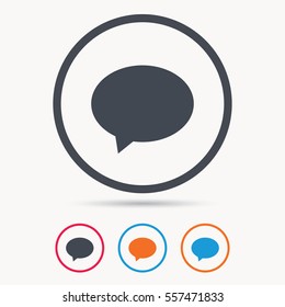Speech bubble icon. Chat symbol. Colored circle buttons with flat web icon. Vector