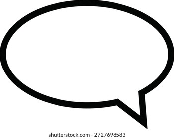 Icono de la burbuja del discurso con la forma ovalada clásica y la cola para la comunicación, el diálogo, los cómics, y el contenido del diseño de la narración.