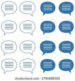 Speech bubble icon collection featuring chat communication message and social media conversation concept for web mobile and digital design projects