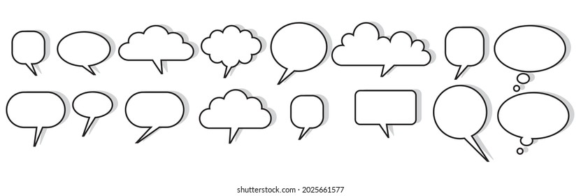 Speech bubble icon collection. Simple communication concept. Speech bubbles quote icons. Message logo.
