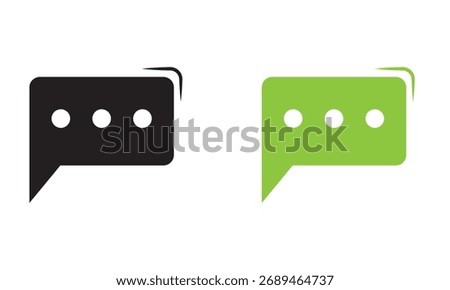 Speech bubble icon for comic book. Minimalist illustration of  speech bubbles symbolizing communication, conversation, dialogue, messaging, and online interaction concepts.