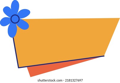 Speech bubble icon decorated with flower