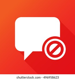 Speech bubble icon denied sign