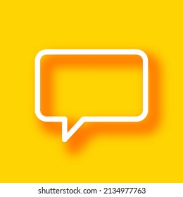 Ilustración de diseño de icono de burbuja de voz aislada en fondo amarillo con sombra. Plantilla para su diseño, sitio web, infografía, folleto, portada.