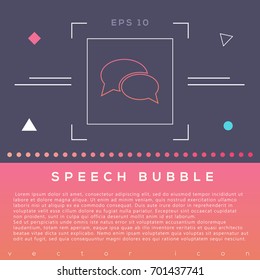 Speech bubble icon design on modern flat background