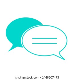 Speech bubble icon design template. Blue speech bubble icon.  Chat sign.  communication symbol – Vector illustration