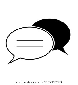 Speech bubble icon design template. Black speech bubble icon.  Chat sign icon.  communication symbol – Vector Illustration