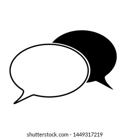 Speech bubble icon design template. Black speech bubble icon.  Chat sign icon.  communication symbol