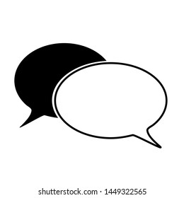 Speech bubble icon design template. Blaxk speech bubble icon.  Chat sign.  communication symbol