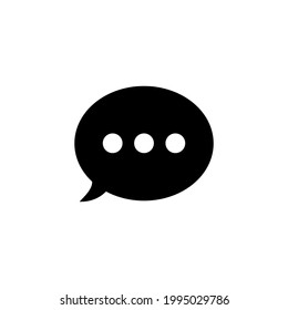 Icono de burbuja de voz. Signo de diálogo. Símbolo de la silueta negra de conversación. Pictograma del mensaje. Vector aislado en blanco.