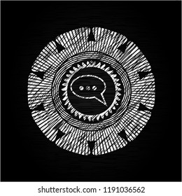 speech bubble icon drawn on blackboard