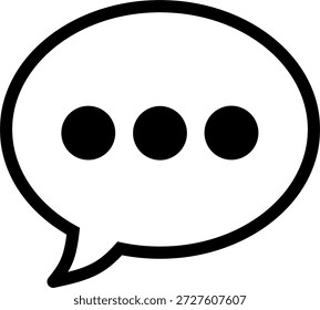 Speech bubble icon with ellipsis for chat and messaging interface