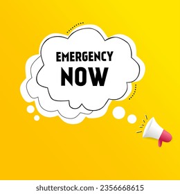 Speech bubble icon emergency banner design concept. Vector illustration.