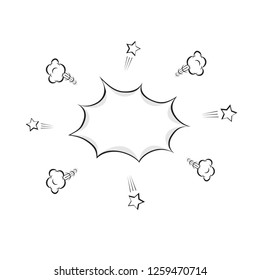 Speech bubble icon. Explosion symbol isolated on white background. Vector message sign