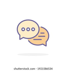 Speech bubble icon in filled outline style. For your design, logo. Vector illustration.