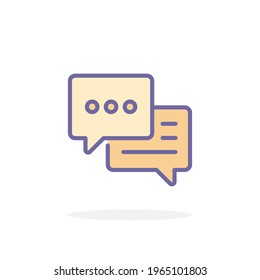 Speech bubble icon in filled outline style. For your design, logo. Vector illustration.