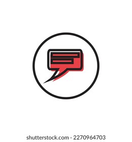 Icono de burbuja de voz en color plano. Ilustración del vector de chat de comunicación sobre fondo aislado blanco.