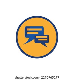 Speech bubble icon in flat color style. Communication chat vector illustration on white isolated background.