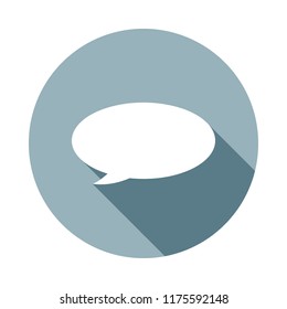 Speech bubble icon in Flat long shadow style. One of web collection icon can be used for UI, UX