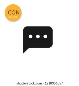 Speech bubble icon flat style in black color vector illustration on white background.