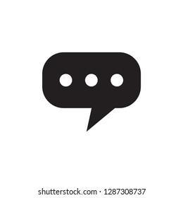Speech Bubble Icon In Flat Style Vector For Apps, UI, Websites. Black Icon Vector Illustration.
