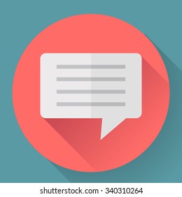 Speech bubble icon. Flat vector illustration