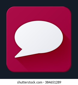 Speech bubble icon, , full-color on a dark red background. Vector illustration