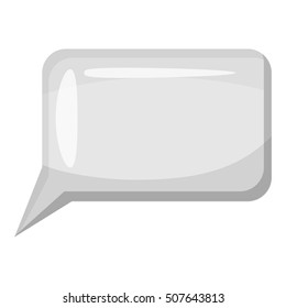 Speech bubble icon. Gray monochrome illustration of speech bubble vector icon for web
