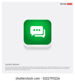 Speech bubble icon. Green Web Button