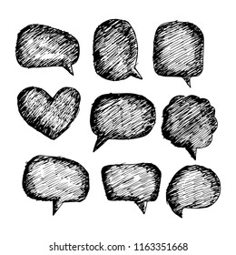 Speech Bubble icon hand drawn