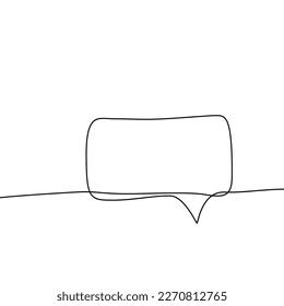 Icono de burbuja de voz dibujado a mano con una sola línea continua. Ilustración vectorial aislada. Trazo editable.