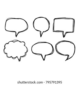 Speech Bubble icon hand drawn