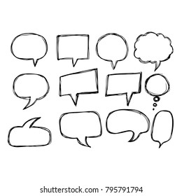 Dibujo manual del icono de la burbuja de discursos