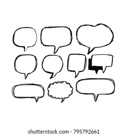 Speech Bubble Icon Hand Drawn Stock Vector (Royalty Free) 795792661 ...