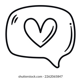 speech bubble icon with a heart