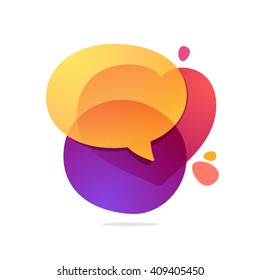 Speech Bubble Icon With Heart Volume Logo.