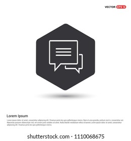 Speech bubble icon Hexa White Background icon template - Free vector icon
