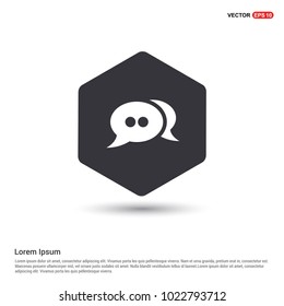 Speech bubble icon Hexagon White Background icon template