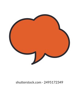Speech bubble icon illustrated on background