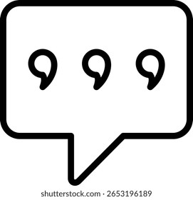 diseño de ilustración de icono de burbuja de discurso con contorno, esto no está hecho de ninguna generación de IA