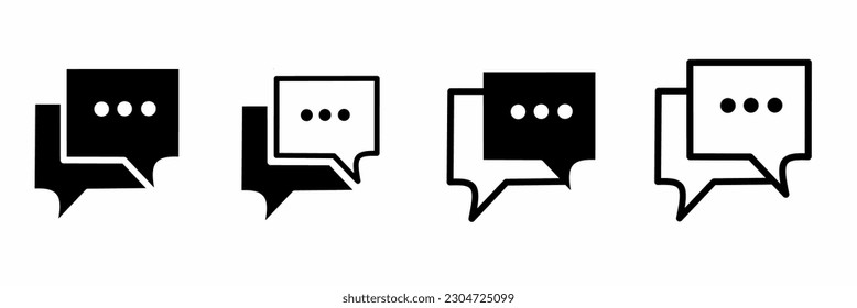Icono de burbuja de voz. Icono de burbuja de voz conjunto. Ilustración vectorial de material.