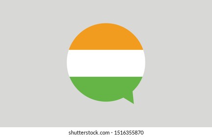 Speech Bubble Icon With Indian Flag