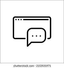 a speech bubble icon, indicating a dialogue, either between humans or with a bot system created to answer customer questions. suitable for presentations, icons on websites and mobile applications.