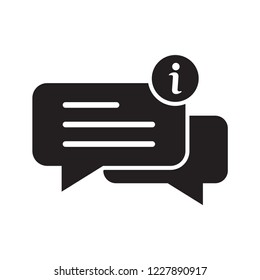 speech bubble icon with information sign icon in trendy flat design 