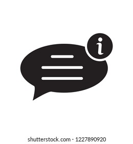speech bubble icon with information sign icon in trendy flat design 