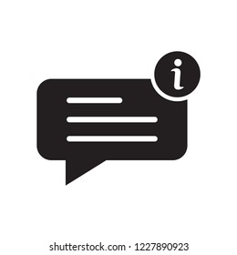 speech bubble icon with information sign icon in trendy flat design 